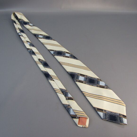 Vintage Emilio Ferrara Tie 1970's era Disco Necktie Woven in Italy Geometric - Picture 4 of 5